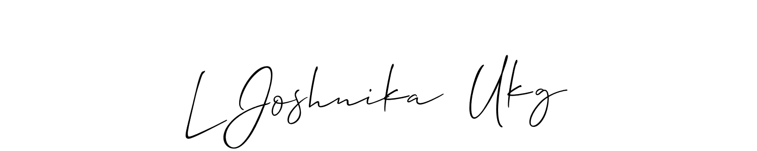 Create a beautiful signature design for name L Joshnika  Ukg. With this signature (Allison_Script) fonts, you can make a handwritten signature for free. L Joshnika  Ukg signature style 2 images and pictures png