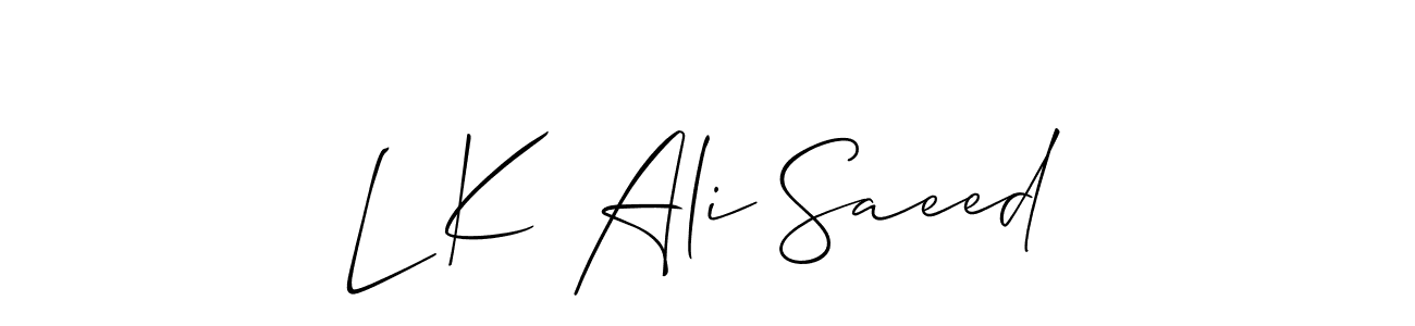 See photos of L K Ali Saeed official signature by Spectra . Check more albums & portfolios. Read reviews & check more about Allison_Script font. L K Ali Saeed signature style 2 images and pictures png