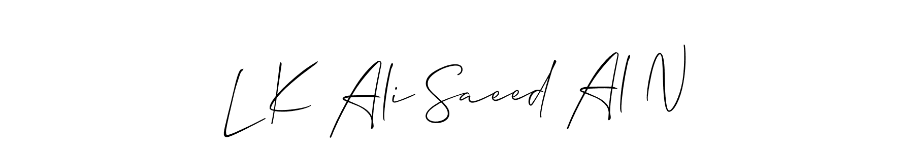 Create a beautiful signature design for name L K Ali Saeed Al N. With this signature (Allison_Script) fonts, you can make a handwritten signature for free. L K Ali Saeed Al N signature style 2 images and pictures png