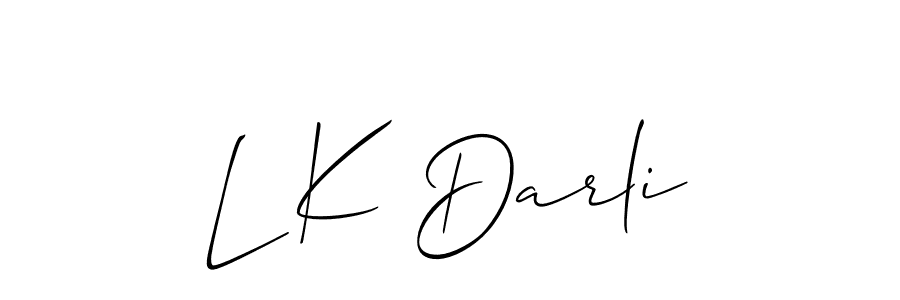 Also You can easily find your signature by using the search form. We will create L K Darli name handwritten signature images for you free of cost using Allison_Script sign style. L K Darli signature style 2 images and pictures png