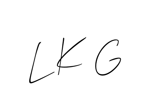 Also You can easily find your signature by using the search form. We will create L K G name handwritten signature images for you free of cost using Allison_Script sign style. L K G signature style 2 images and pictures png
