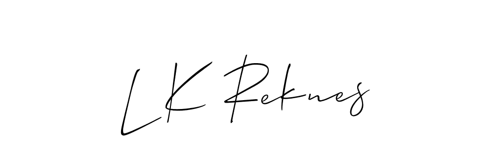 You can use this online signature creator to create a handwritten signature for the name L K Reknes. This is the best online autograph maker. L K Reknes signature style 2 images and pictures png