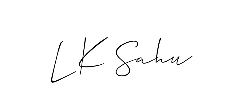 The best way (Allison_Script) to make a short signature is to pick only two or three words in your name. The name L K Sahu include a total of six letters. For converting this name. L K Sahu signature style 2 images and pictures png