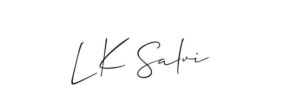 It looks lik you need a new signature style for name L K Salvi. Design unique handwritten (Allison_Script) signature with our free signature maker in just a few clicks. L K Salvi signature style 2 images and pictures png