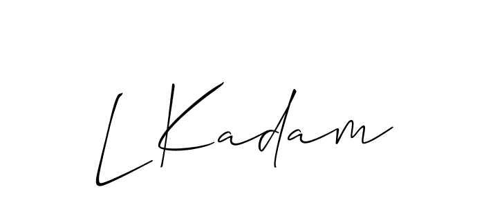 Make a short L Kadam signature style. Manage your documents anywhere anytime using Allison_Script. Create and add eSignatures, submit forms, share and send files easily. L Kadam signature style 2 images and pictures png