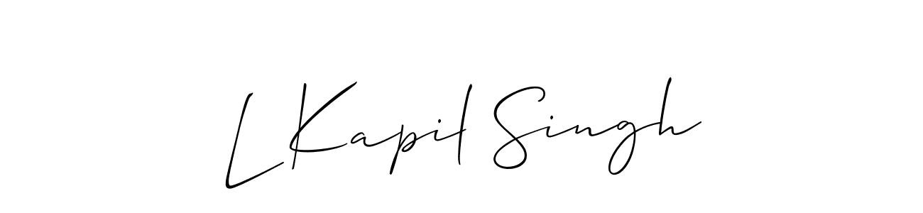 Use a signature maker to create a handwritten signature online. With this signature software, you can design (Allison_Script) your own signature for name L Kapil Singh. L Kapil Singh signature style 2 images and pictures png