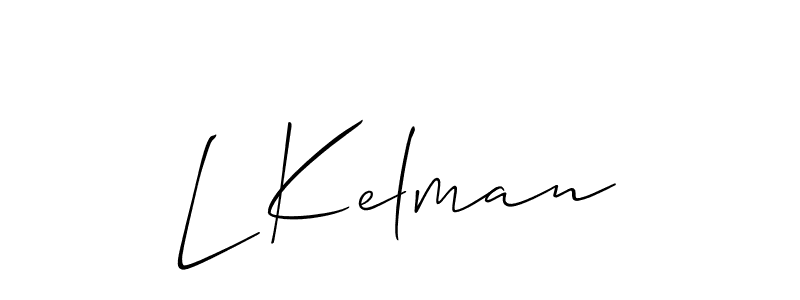 Make a short L Kelman signature style. Manage your documents anywhere anytime using Allison_Script. Create and add eSignatures, submit forms, share and send files easily. L Kelman signature style 2 images and pictures png