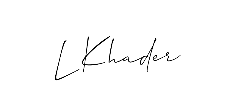 Make a beautiful signature design for name L Khader. Use this online signature maker to create a handwritten signature for free. L Khader signature style 2 images and pictures png