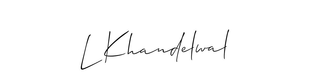 Make a beautiful signature design for name L Khandelwal. With this signature (Allison_Script) style, you can create a handwritten signature for free. L Khandelwal signature style 2 images and pictures png