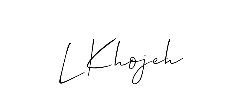How to make L Khojeh signature? Allison_Script is a professional autograph style. Create handwritten signature for L Khojeh name. L Khojeh signature style 2 images and pictures png