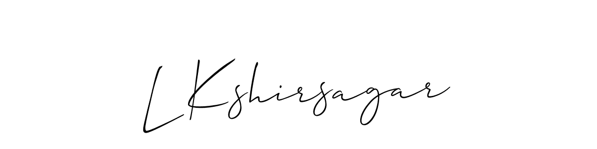 The best way (Allison_Script) to make a short signature is to pick only two or three words in your name. The name L Kshirsagar include a total of six letters. For converting this name. L Kshirsagar signature style 2 images and pictures png