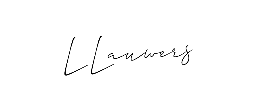 Also You can easily find your signature by using the search form. We will create L Lauwers name handwritten signature images for you free of cost using Allison_Script sign style. L Lauwers signature style 2 images and pictures png