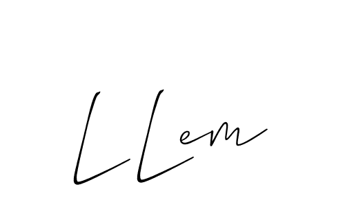 Create a beautiful signature design for name L Lem. With this signature (Allison_Script) fonts, you can make a handwritten signature for free. L Lem signature style 2 images and pictures png