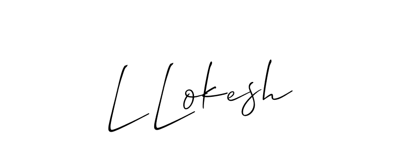 Create a beautiful signature design for name L Lokesh. With this signature (Allison_Script) fonts, you can make a handwritten signature for free. L Lokesh signature style 2 images and pictures png