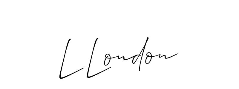 if you are searching for the best signature style for your name L London. so please give up your signature search. here we have designed multiple signature styles  using Allison_Script. L London signature style 2 images and pictures png