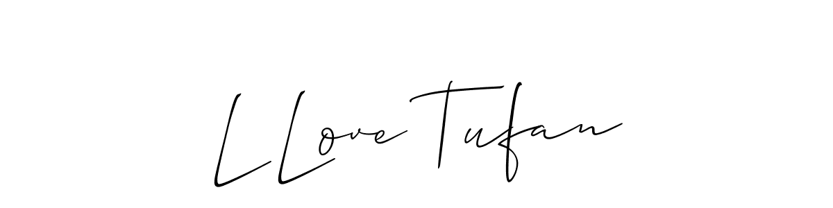 Use a signature maker to create a handwritten signature online. With this signature software, you can design (Allison_Script) your own signature for name L Love Tufan. L Love Tufan signature style 2 images and pictures png