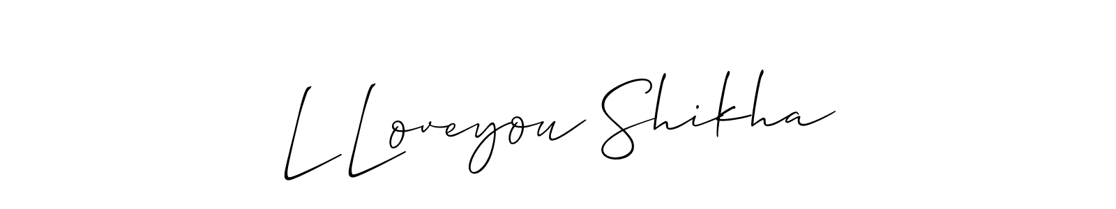 Create a beautiful signature design for name L Loveyou Shikha. With this signature (Allison_Script) fonts, you can make a handwritten signature for free. L Loveyou Shikha signature style 2 images and pictures png