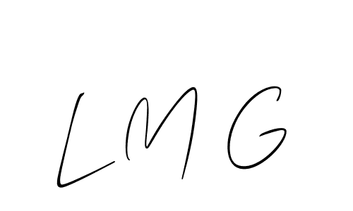 Also we have L M G name is the best signature style. Create professional handwritten signature collection using Allison_Script autograph style. L M G signature style 2 images and pictures png