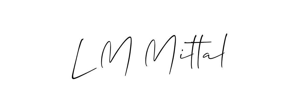 How to make L M Mittal signature? Allison_Script is a professional autograph style. Create handwritten signature for L M Mittal name. L M Mittal signature style 2 images and pictures png