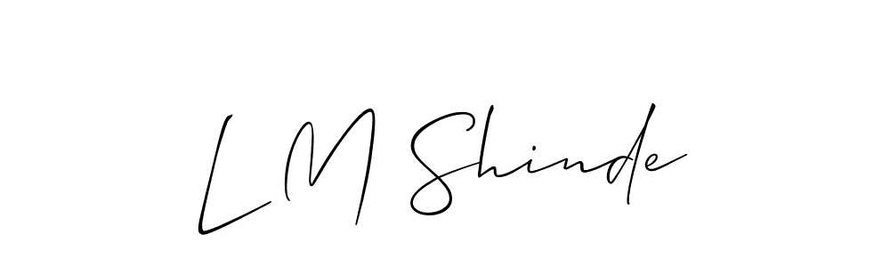 How to Draw L M Shinde signature style? Allison_Script is a latest design signature styles for name L M Shinde. L M Shinde signature style 2 images and pictures png