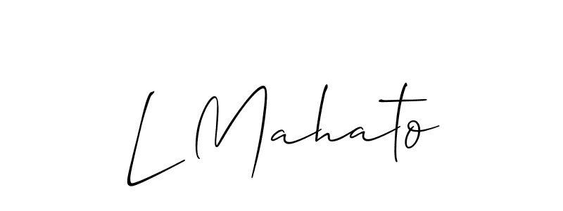Check out images of Autograph of L Mahato name. Actor L Mahato Signature Style. Allison_Script is a professional sign style online. L Mahato signature style 2 images and pictures png