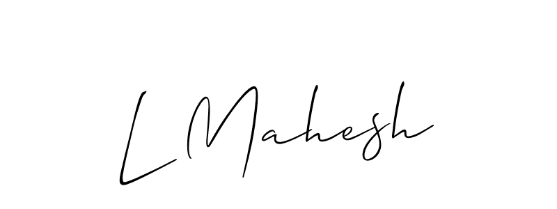 Make a beautiful signature design for name L Mahesh. With this signature (Allison_Script) style, you can create a handwritten signature for free. L Mahesh signature style 2 images and pictures png