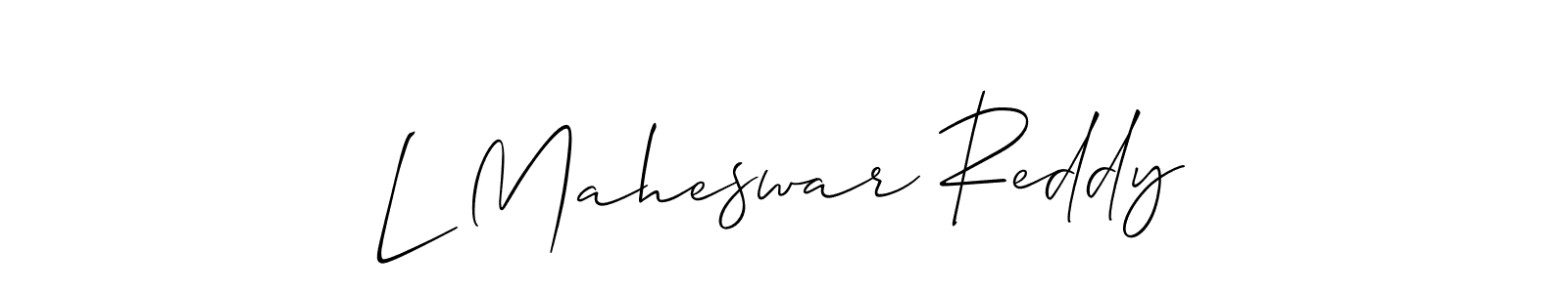 How to Draw L Maheswar Reddy signature style? Allison_Script is a latest design signature styles for name L Maheswar Reddy. L Maheswar Reddy signature style 2 images and pictures png