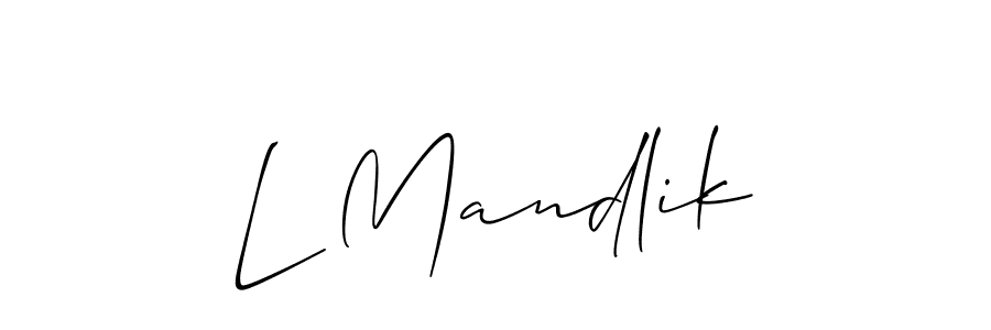 Create a beautiful signature design for name L Mandlik. With this signature (Allison_Script) fonts, you can make a handwritten signature for free. L Mandlik signature style 2 images and pictures png