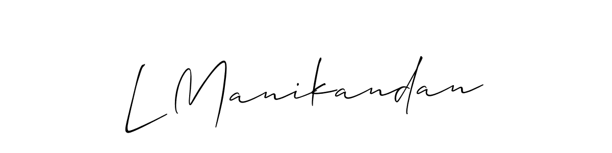 Design your own signature with our free online signature maker. With this signature software, you can create a handwritten (Allison_Script) signature for name L Manikandan. L Manikandan signature style 2 images and pictures png