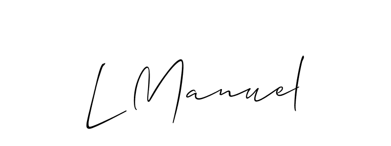 Create a beautiful signature design for name L Manuel. With this signature (Allison_Script) fonts, you can make a handwritten signature for free. L Manuel signature style 2 images and pictures png