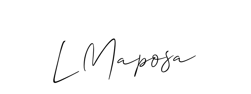 Also we have L Maposa name is the best signature style. Create professional handwritten signature collection using Allison_Script autograph style. L Maposa signature style 2 images and pictures png