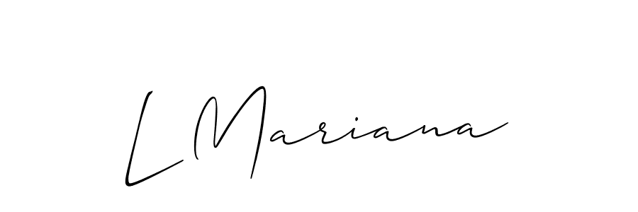 Make a beautiful signature design for name L Mariana. With this signature (Allison_Script) style, you can create a handwritten signature for free. L Mariana signature style 2 images and pictures png