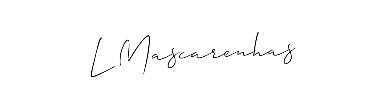 This is the best signature style for the L Mascarenhas name. Also you like these signature font (Allison_Script). Mix name signature. L Mascarenhas signature style 2 images and pictures png