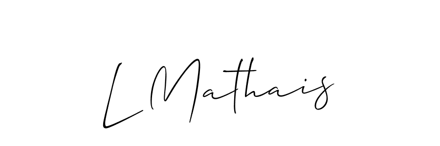 It looks lik you need a new signature style for name L Mathais. Design unique handwritten (Allison_Script) signature with our free signature maker in just a few clicks. L Mathais signature style 2 images and pictures png