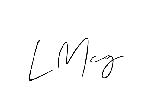 Create a beautiful signature design for name L Mcg. With this signature (Allison_Script) fonts, you can make a handwritten signature for free. L Mcg signature style 2 images and pictures png