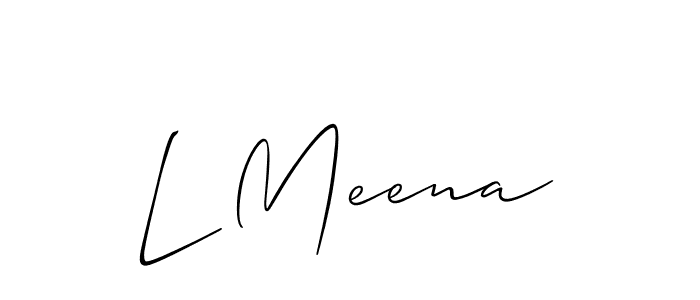 Design your own signature with our free online signature maker. With this signature software, you can create a handwritten (Allison_Script) signature for name L Meena. L Meena signature style 2 images and pictures png