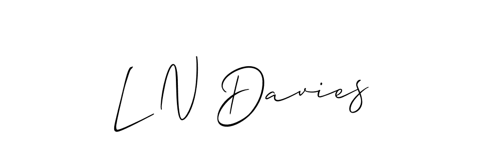 if you are searching for the best signature style for your name L N Davies. so please give up your signature search. here we have designed multiple signature styles  using Allison_Script. L N Davies signature style 2 images and pictures png