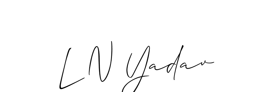 Also we have L N Yadav name is the best signature style. Create professional handwritten signature collection using Allison_Script autograph style. L N Yadav signature style 2 images and pictures png