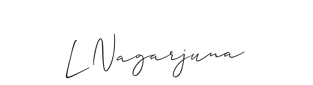 Allison_Script is a professional signature style that is perfect for those who want to add a touch of class to their signature. It is also a great choice for those who want to make their signature more unique. Get L Nagarjuna name to fancy signature for free. L Nagarjuna signature style 2 images and pictures png