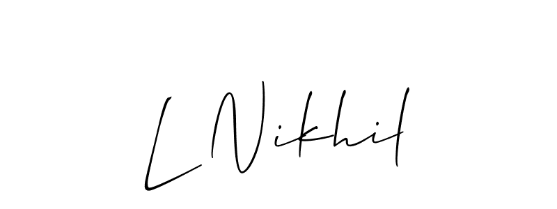 Make a beautiful signature design for name L Nikhil. Use this online signature maker to create a handwritten signature for free. L Nikhil signature style 2 images and pictures png