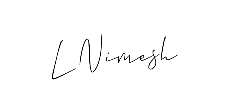 You can use this online signature creator to create a handwritten signature for the name L Nimesh. This is the best online autograph maker. L Nimesh signature style 2 images and pictures png