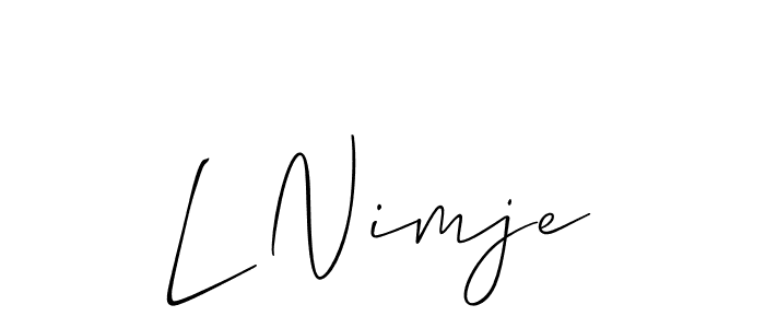 Make a beautiful signature design for name L Nimje. With this signature (Allison_Script) style, you can create a handwritten signature for free. L Nimje signature style 2 images and pictures png