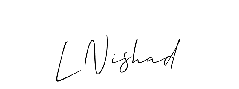 Design your own signature with our free online signature maker. With this signature software, you can create a handwritten (Allison_Script) signature for name L Nishad. L Nishad signature style 2 images and pictures png