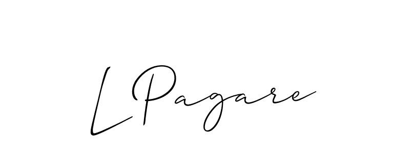 Make a beautiful signature design for name L Pagare. With this signature (Allison_Script) style, you can create a handwritten signature for free. L Pagare signature style 2 images and pictures png