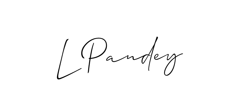 You should practise on your own different ways (Allison_Script) to write your name (L Pandey) in signature. don't let someone else do it for you. L Pandey signature style 2 images and pictures png