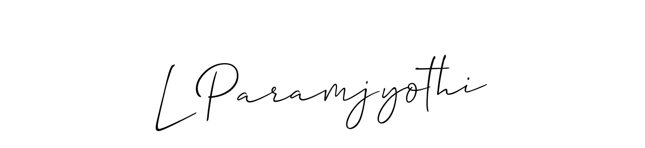 Create a beautiful signature design for name L Paramjyothi. With this signature (Allison_Script) fonts, you can make a handwritten signature for free. L Paramjyothi signature style 2 images and pictures png