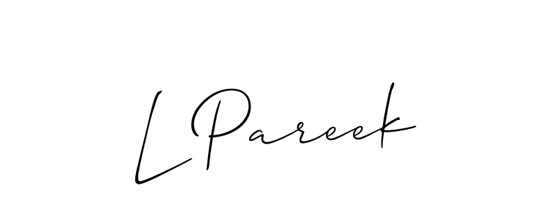 How to make L Pareek signature? Allison_Script is a professional autograph style. Create handwritten signature for L Pareek name. L Pareek signature style 2 images and pictures png