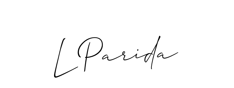 See photos of L Parida official signature by Spectra . Check more albums & portfolios. Read reviews & check more about Allison_Script font. L Parida signature style 2 images and pictures png
