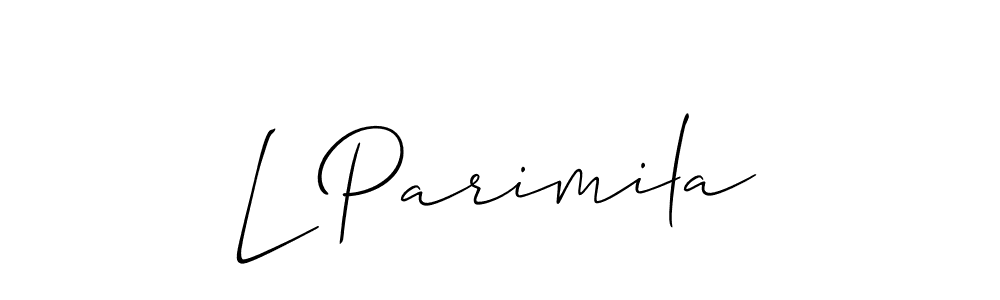 Once you've used our free online signature maker to create your best signature Allison_Script style, it's time to enjoy all of the benefits that L Parimila name signing documents. L Parimila signature style 2 images and pictures png