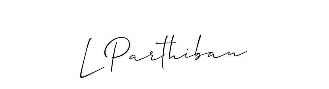 Make a beautiful signature design for name L Parthiban. Use this online signature maker to create a handwritten signature for free. L Parthiban signature style 2 images and pictures png